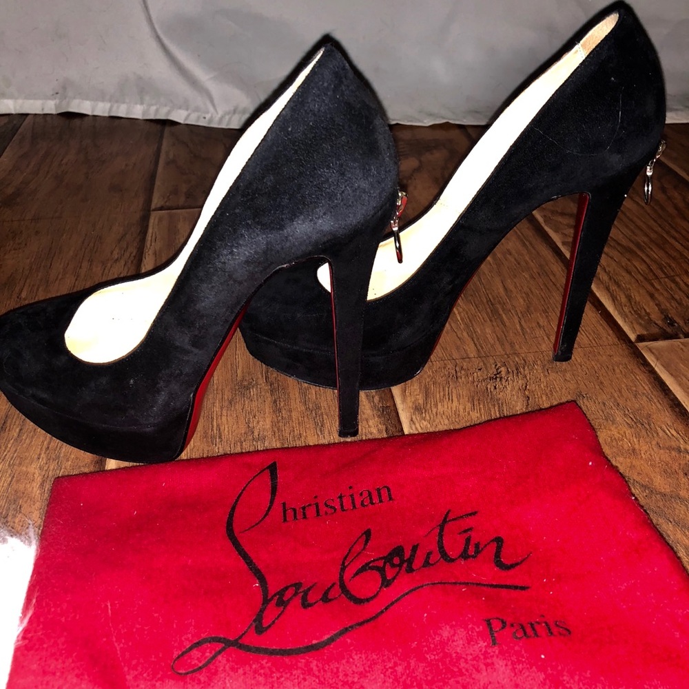 Christian Louboutin Zipback Suede Bianca Pumps